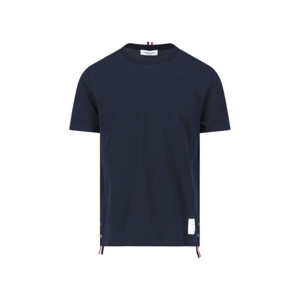 Thom Browne Crew Neck Cotton T-Shirt With Distinctive Logo - NWT